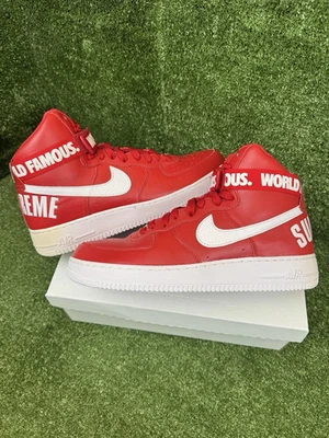 Nike Supreme x Air Force 1 SP High Red for Sale | Authenticity