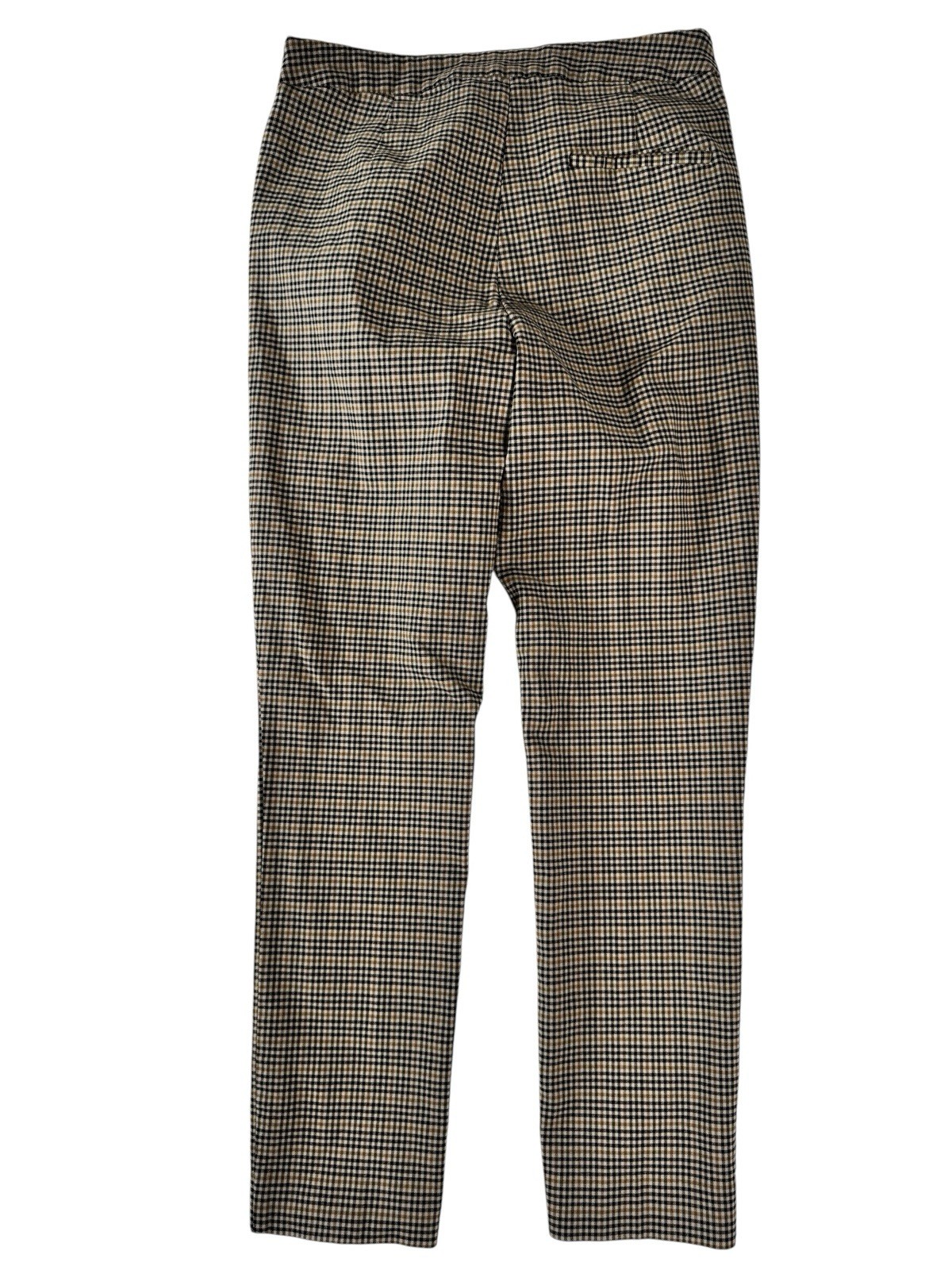 Zara Basic Tan Checked Mid-Rise Flat Front Slim L… - image 2