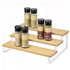 Lonian 3 Tier Spice Rack Organizer, Countertop Step Shelf Storage Black