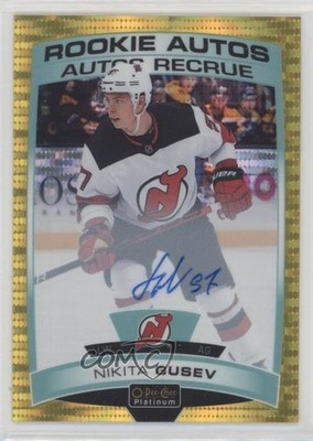 2019 O-Pee-Chee Platinum Rookie Seismic Gold 8/25 Nikita Gusev #R-NG Auto RC 5j8