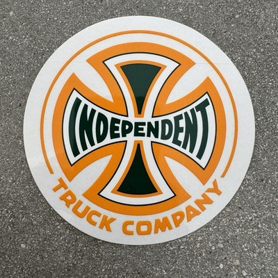 Independent Trucks Spectrum Cross 4  Skateboard Sticker Orange Green Dead Stock