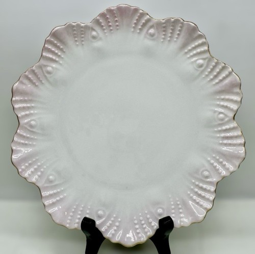 Vintage Carlsbad BFHS Austria Dessert Plates Pink Embossed Scalloped Edge 7.3” - Picture 4 of 10