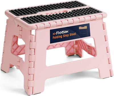 9'' Folding Step Stool for Adults and Kids Holds Up to 300 lbs,Non-Slip Folding S