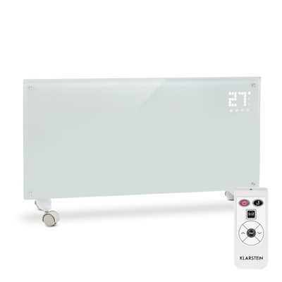 Elektroheizung mobiler Wärmestrahler Heizer Rollen Konvektor Touch Display Glas