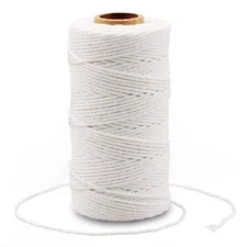White String, Cotton Bakers Twine, 328 Feet 2MM Natural White Cotton String f...