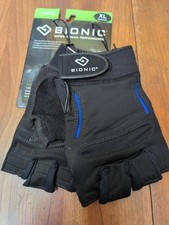 Guantes BIONIC Para Hombres SRG Fitness Sin Dedos Alivio Agarre Negro XL NUEVO