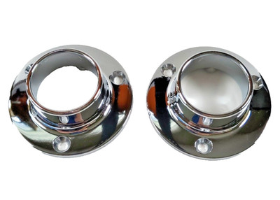 Knape & Vogt Chrome Closet Rod Flanges 2-Pack   Closed Style for 1-5/16'' Rod 764