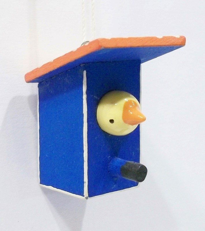 Erzgebirge Germany Bird in House Wooden Wood Miniature Otto Ulbricht Ornament