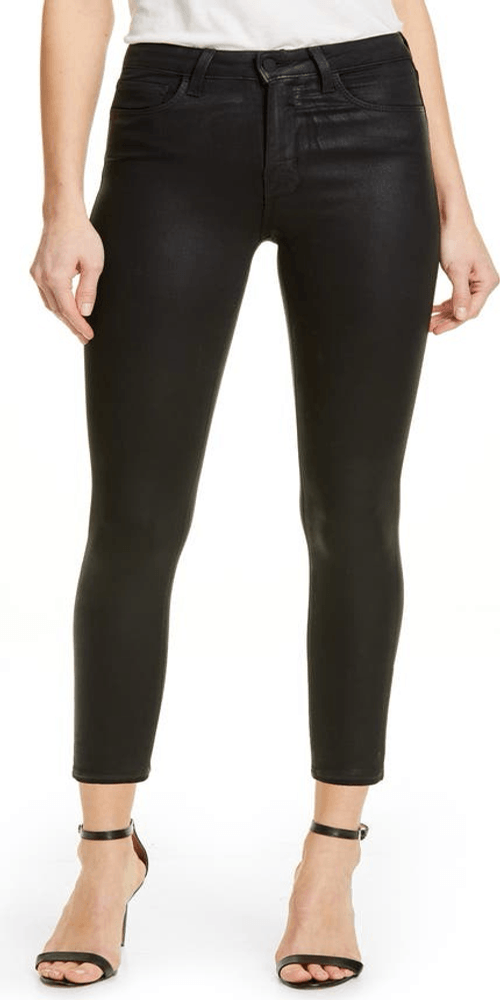 L’AGENCE Black Coated High Rise Skinny Jeans Women’s Size 27