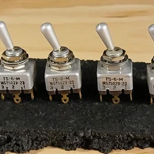 4 x Vintage ALCO TS-6-M 2 Position ON-ON Gold Toggle Microswitch NOS OEM