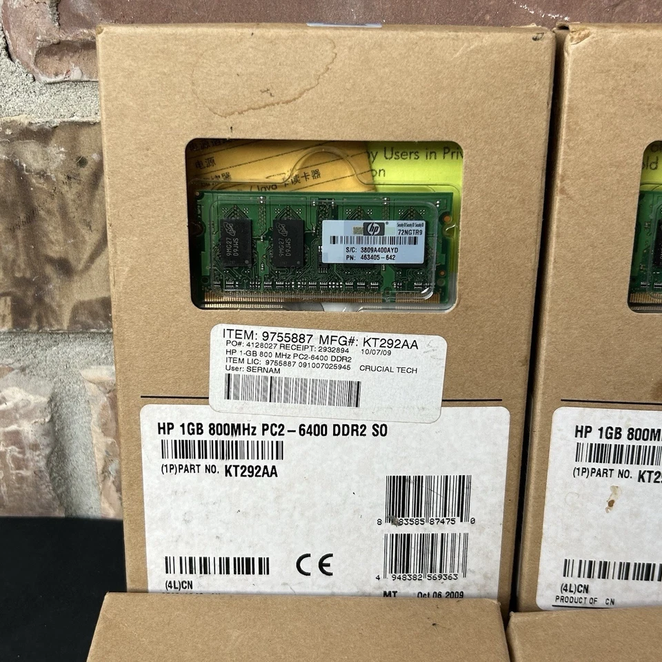 Lot Of 6 Hp 1GB DDR2 PC2-6400 800MHz Memory RAM NEW - Image 3 of 4