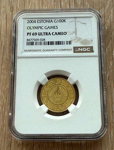 Estonia 2004 Gold 1/4 oz 100 Krooni NGC PF69UC Olympic Games