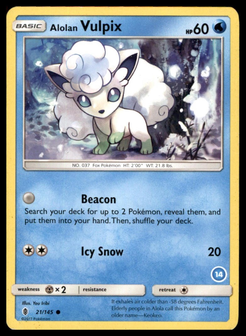 Alolan Vulpix 21/145 Common Guardians Rising Pokemon Lightly Played