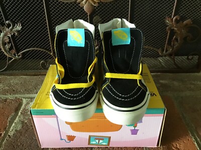 VANS Sk8 Hi Zip Kids 12.5 The Simpsons Yellow Shoes Bart White