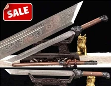 Very Sharp High Quality Damascus Steel Blade Broadsword Kung Fu Sword Wu Shu Dao