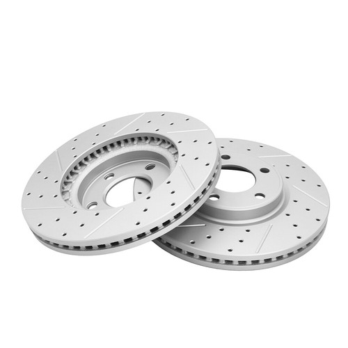 Rotores de freno ranurados perforados delanteros traseros tracción delantera para Ford Edge Lincoln MKX 07-2009 - Imagen 2 de 6