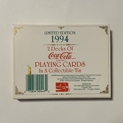 1994 limited edition coca cola playing cards Limited Edition 1994 Coca Cola Christmas Playing Cards