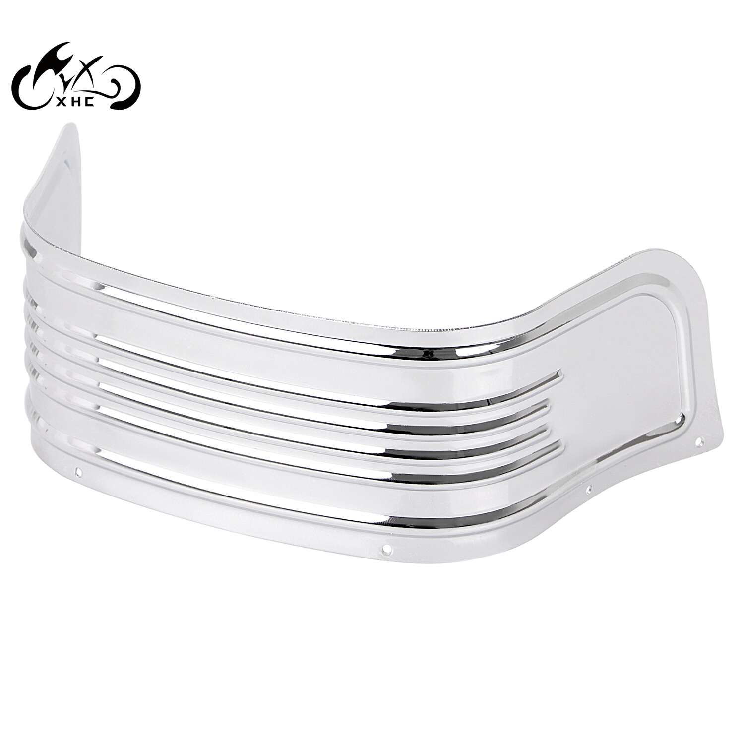 Chrome Ribbed Fender Skirt Tip For Harley Softail FLST Touring Electra Glide FLH