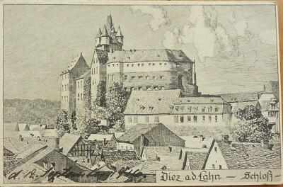 AK Schloss Diez ca. 1915 ex Adelsarchiv Limburg an der Lahn