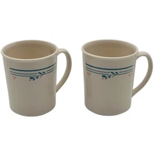 CORNING USA 30 Microwave OK Mugs Country Violets Pattern Set of 2