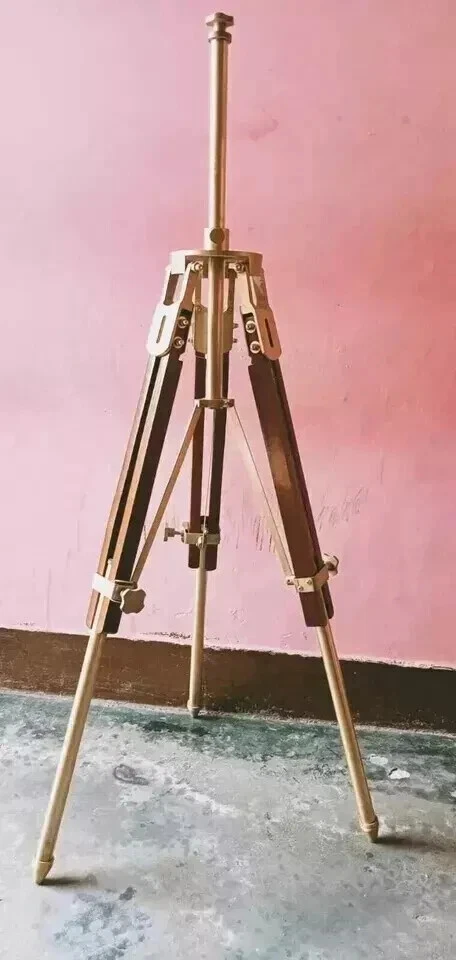 Nautical Wooden Tripod -Theater Stage Industrial 40" Vintage Antique Stand - Image 3 of 4