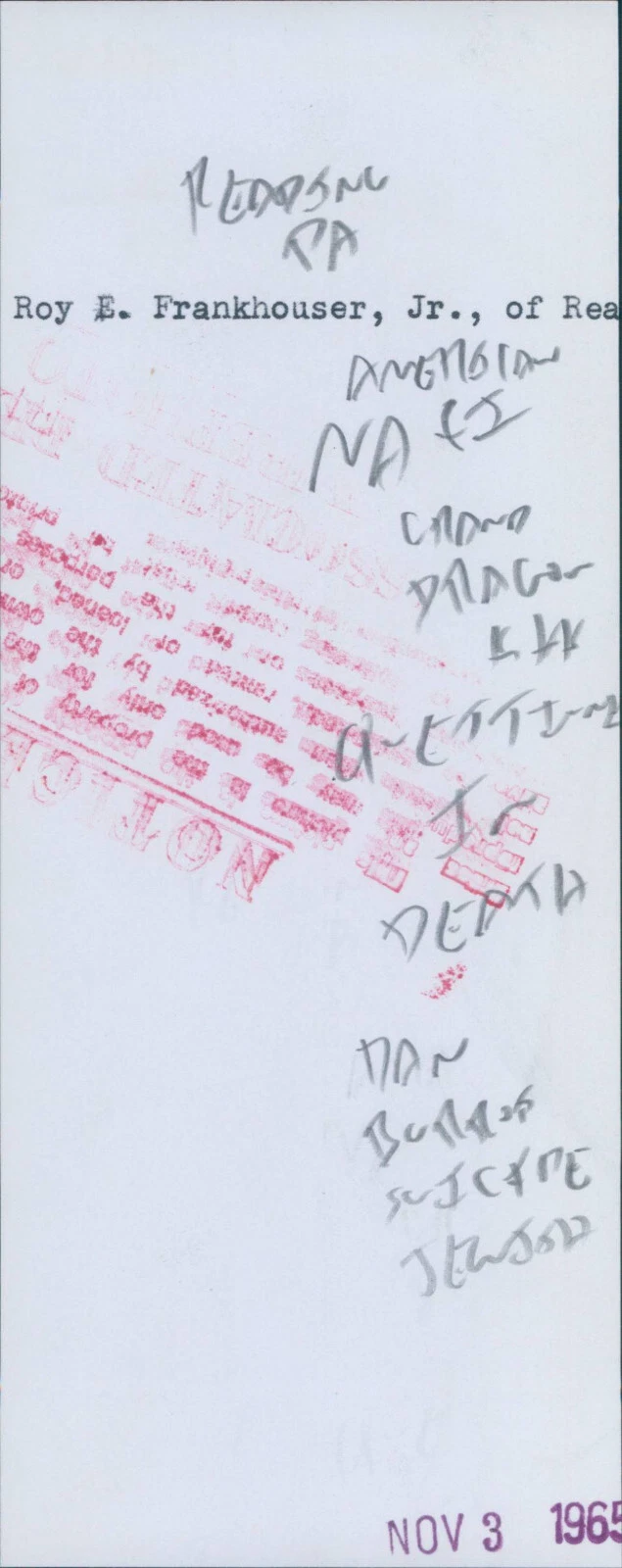 1965 Press Photo National Socialist Party Leader Roy Frankhouser Arrested in PA - 画像2/2