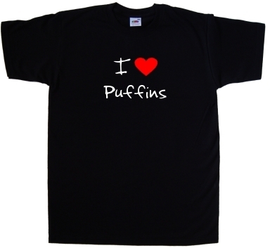 I Love Heart Puffins T-Shirt - Picture 1 of 1