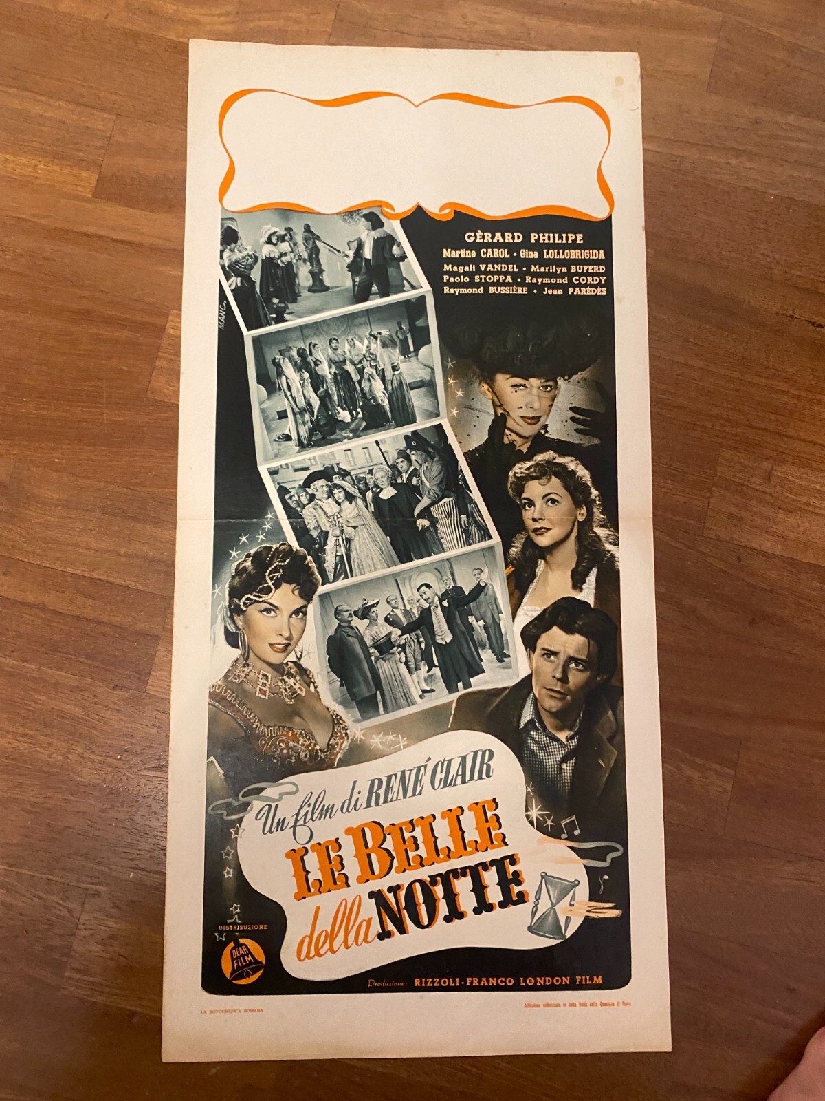 Locandina originale film Le belle della notte (1952) - Regia di René Clair