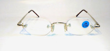 NWT Vintage 90's Octagon Rimless Reading Glasses 2.00 S.Gold 