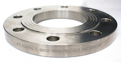 316 Stainless DN100 PN10 Welding Neck Flange DIN2510 4'' 114mm for Water Pipeline