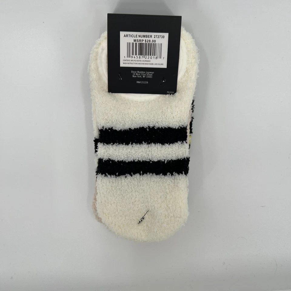 Calcetines de salón difusos Steve Madden para mujer negros leopardo/rosa/rayas 3 pares talla 5-10 Foto 3 de 3