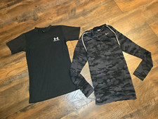 Boys Youth Under Armour Nike L/S Compression Top LOT sz YMD M Medium Black