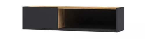 Estante de Pared Salón Estantería Librería 108cm Grafito Wotan Roble - Imagen 4 de 9