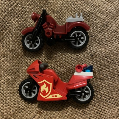 2 x Lego Motor Bike Dirt Bike Motorrad Scrambler Original Mini Figur Vintage
