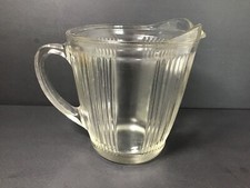 A & J Ekco Chicago 4 Cup Ribbed Glass Pitcher #7216 Made In USA