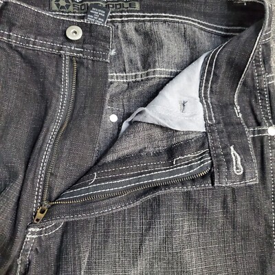 Vtg Southpole Jeans Mens Sz 32x32 Black Faded Baggy Wide Leg