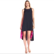 Vince Camuto Sleeveless Colorblock Beaded Hi-Low Dress 2
