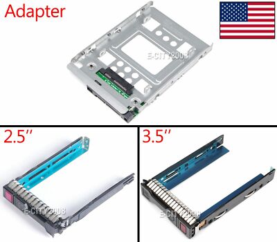 2.5'' 3.5'' SAS SATA Tray Caddy Adapter For HP Proliant ML350e ML310e SL250s Gen8