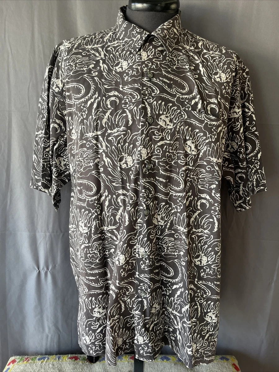 POLO Ralph Lauren CLAYTON Brown White Short Sleeve Camp Shirt Coral Reef Hawaii