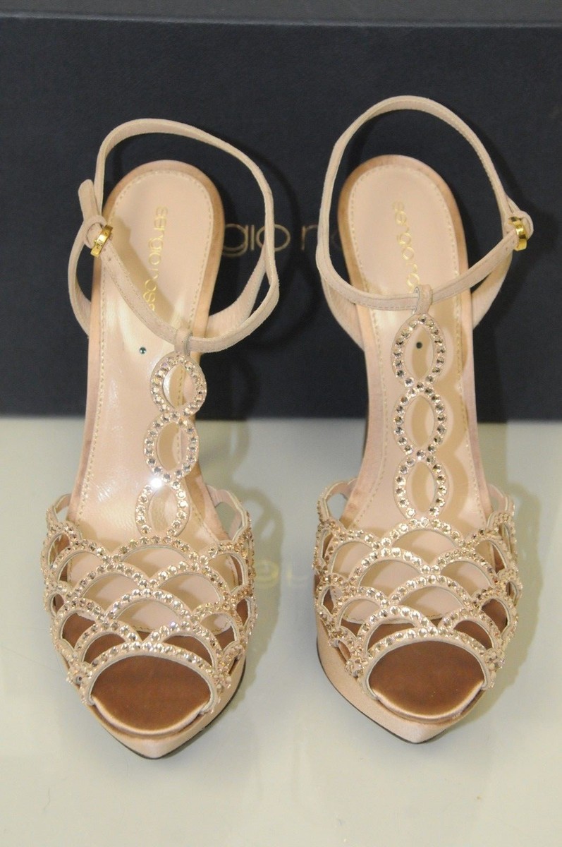 Escarpins Sergio Rossi Strass Or - Plateforme, Taille 40, Neuf Avec Boîte