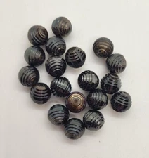 6pc Swarovski Crystal Hematite 10mm Art Deco Round 5030/4 Beads; Glossy Black