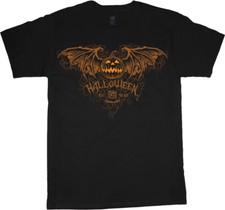 Jack-o-Lantern Pumpkin Bat Wings T-shirt Halloween Mens Tee