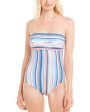 Splendid Holding Pattern Strapless Lace Up One-Piece Bathing Suit Size Medium