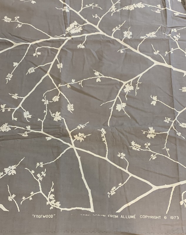 Vintage Allume Handprints Fabric 1973 Mid Century Modern Wall Art Floral Flower