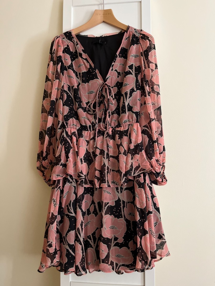 Printed Dress Long Sleeve Ted Baker Poppy Dress TED BAKER Priana V