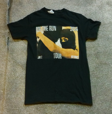Jay-Z Beyoncé On The Run Tour 2014 T-Shirt Size S Delta Pro Weight Black VTG