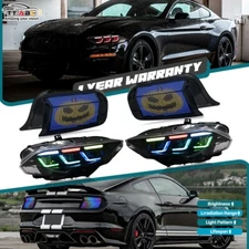 LED RGB Headlights Taillights Assembly For Ford Mustang 2018-2023 Dynamic Signal