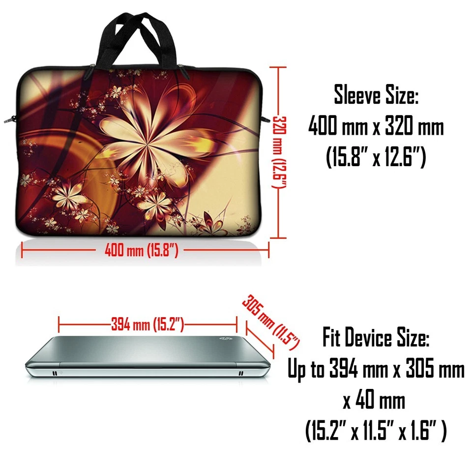 Funda de transporte para portátil de 15,6 pulgadas con correa para el hombro Macbook Acer Mousy Art Foto 2 de 3