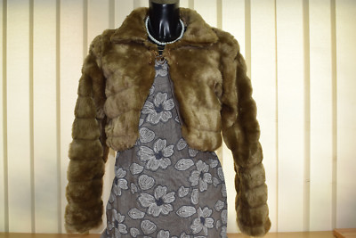 Damen Jacke Bolero Fellbolero Brautjacke Winter L