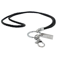 Leather Necklace Rope Lanyard with Metal Clasp for Key ID Badge Holder